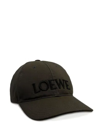 Loewe Futurist Cat Cotton Baseball Cap In Brown
