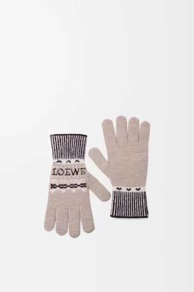 Loewe X Louis Wain Wool-blend Gloves In Neutral