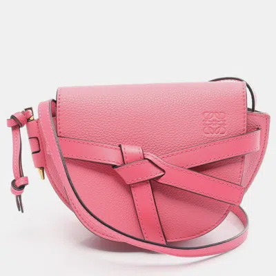 Pre-owned Loewe Gate Bag Mini Shoulder Bag Leather Pink