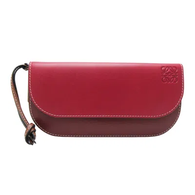 Pre-owned Loewe Gate Burgundy Leather Wallet  ()