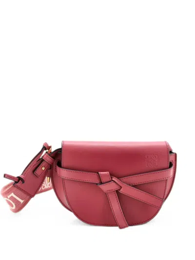 Pre-owned Loewe Gate Dual Shoulder Bag Leather Mini Crossbody Bag In Pink