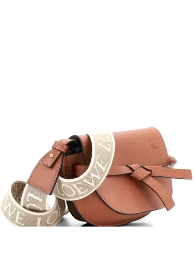 Pre-owned Loewe Gate Dual Shoulder Bag Leather Small Crossbody Bag In Brown