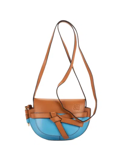 Pre-owned Loewe Gate Leather Corssbody Bag In Blue