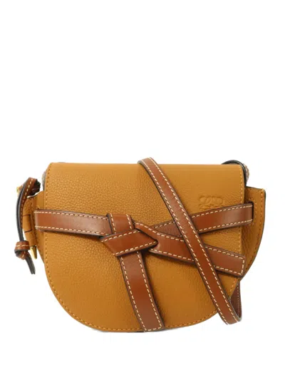Pre-owned Loewe Gate Leather Shoulder Bag In Neutral