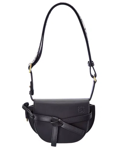 Loewe Gate Mini Dual Leather Shoulder Bag In Black