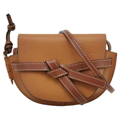 Pre-owned Loewe Gate Mini Tan Brown Crossbody Bag