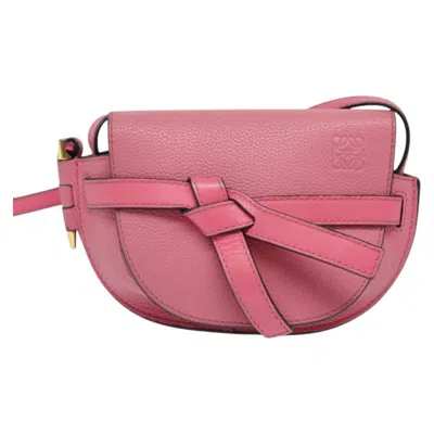 Pre-owned Loewe Gate Pink Leather Shoulder Bag ()