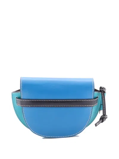 Pre-owned Loewe Gate Shoulder Bag Leather Mini Crossbody Bag In Blue