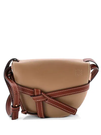 Pre-owned Loewe Gate Shoulder Bag Leather Small Crossbody Bag In Brown