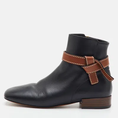 Pre-owned Loewe Gate Size 39 Black/brown Leather Ankle Length Boots