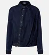 Loewe Gathered Denim Shirt In Blue