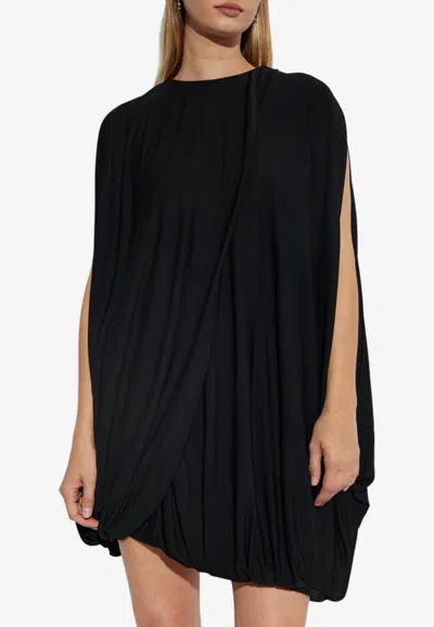 Loewe Gathered Mini Dress In Black