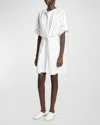 Loewe Womens Optic White Pebble Short-sleeved Cotton Mini Dress In Optic Whit