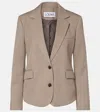 Loewe Gathered Wool Blazer In Neutral