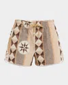 Loewe Geo Toweling Pull-on Shorts In Brown