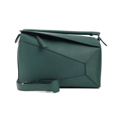 Loewe Geometric Design Green Calfskin Shoulder Bag