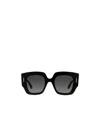 Loewe Anagram 50mm Small Geometric Sunglasses In Black