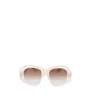 Loewe Anagram 51mm Beveled Pentagon Sunglasses In White
