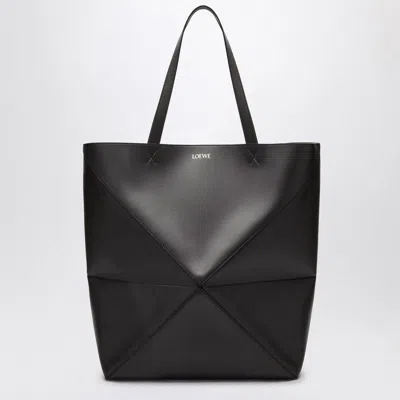 Loewe Large Puzzle Fold Tote Bag In Black Grenade Leather Women