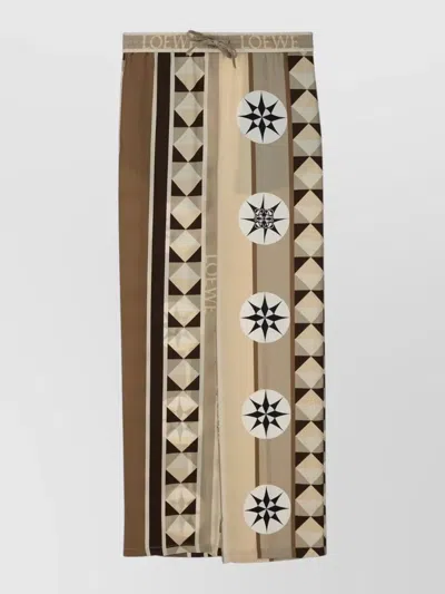 Loewe Geometric Pattern Trousers Comfortable Fit Style In Brown