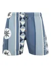 Loewe Geometric-print Swim Shorts In Blue