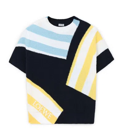 Loewe Geometric Short-sleeve Sweater In Blue