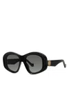 Loewe Anagram 51mm Beveled Acetate Pentagon Sunglasses In Burgundy