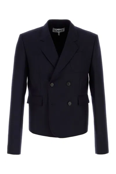 LOEWE GIACCA IN LANA BLU NAVY UOMO
