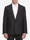 Loewe Tailored Wool Silk Jacket With Shawl Lapel In Black