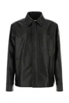 Loewe Anagram Leather Zip-up Overshirt