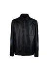 Loewe Anagram Leather Zip-up Overshirt