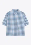 Loewe Camicia In Cotone Ricamato Uomo In Light Blue