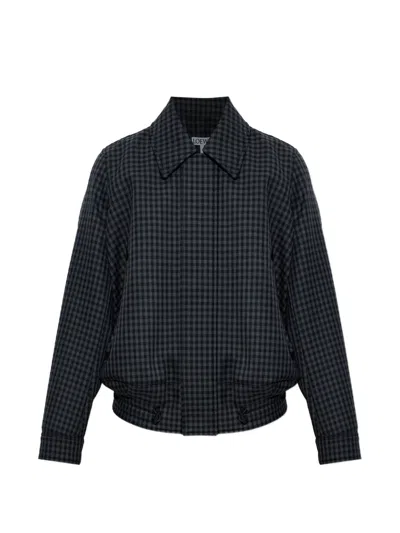 Loewe Gingham-check Jacket In Purple
