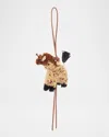 Loewe Giraffe Charm In Raffia In Brown