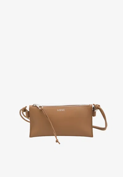 Loewe Glim Leather Pouch In Sand