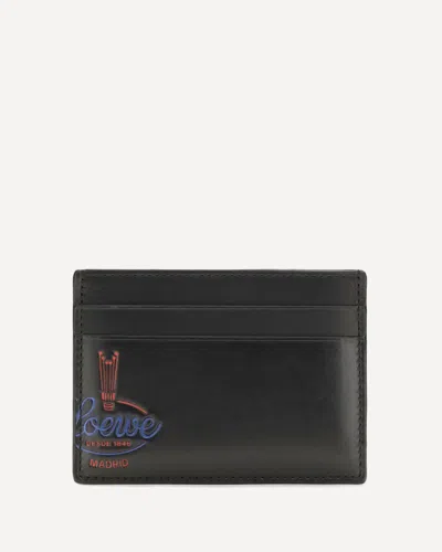 Loewe Glossy Calfskin Card Holder In Black