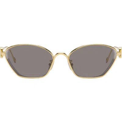 Loewe Gold Anagram Hexagonal Sunglasses