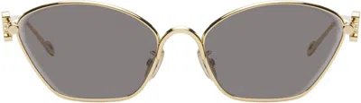 Loewe Metal Sunglasses In Shiny Endura Gold & Smoke