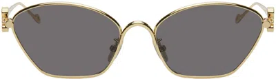 Loewe Gold Anagram Hexagonal Sunglasses In Shiny Endura Gold/sm