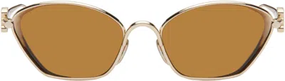 Loewe Gold Anagram Sunglasses In Gold/brown Mirror