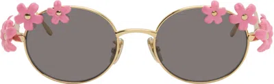 Loewe Gold & Pink Paula's Ibiza Daisy Field Sunglasses