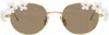 Loewe Daisy Field Round-frame Metal Sunglasses In Green