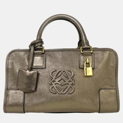 Pre-owned Loewe Gold Lambskin Amazona 28 Handbag