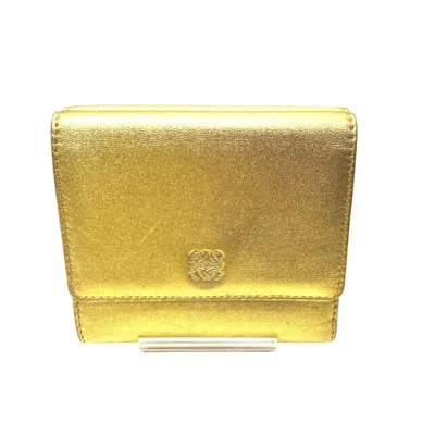 Pre-owned Loewe Gold Leather Wallet (tri-fold) ()