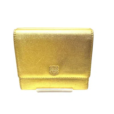 Pre-owned Loewe Gold Leather Wallet (tri-fold) ()