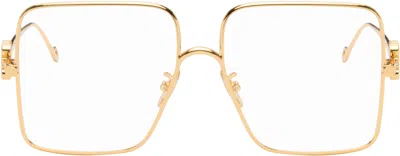 Loewe Gold Oversize Square Retro Titanium Glasses
