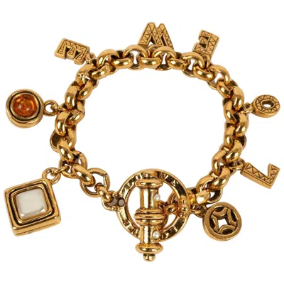 Pre-owned Loewe Golden Metal Bracelet With Charms In Multi