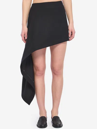 Loewe Mini Draped Skirt In Black