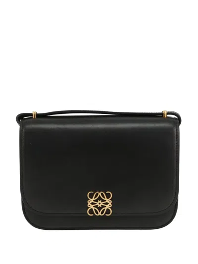 Pre-owned Loewe Goya Leather Shoulder Bag In Black