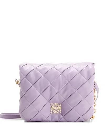Loewe Goya Padded Leather Shoulder Bag In Purple